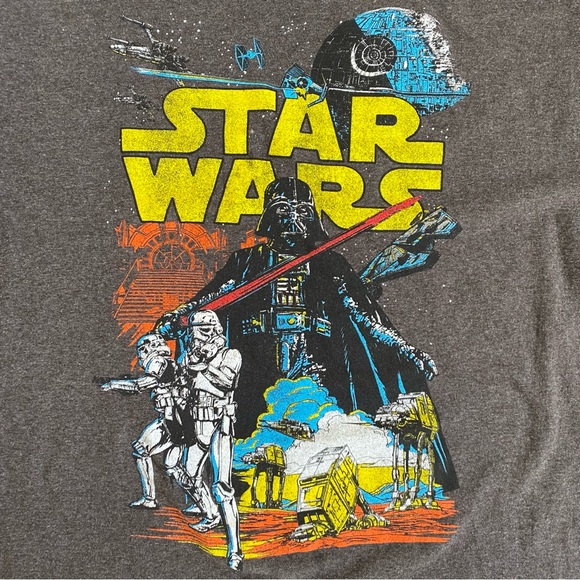 Star Wars Graphic Tee Shirt Heathered Grey XL - Picture 3 of 5